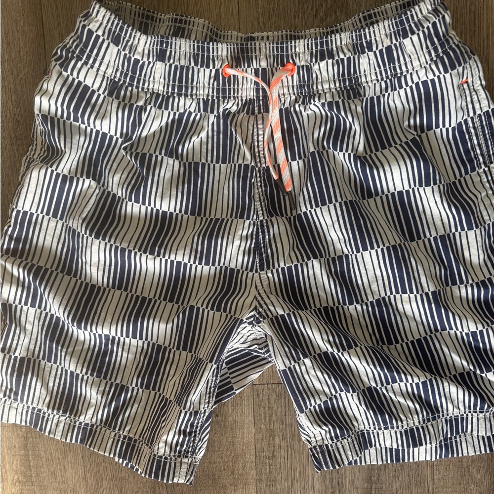 Boy’s Crewcuts Bathing suit Swim trunks size 16 navy and white Jcrew Trunks